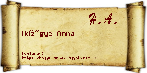 Hőgye Anna névjegykártya